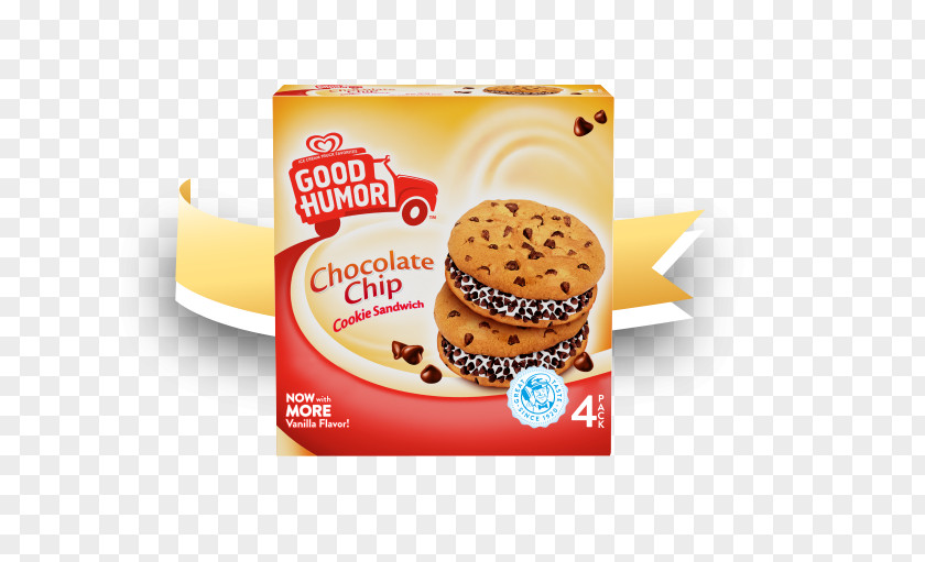 Ice Cream Chocolate Chip Cookie Sandwich Wall's PNG