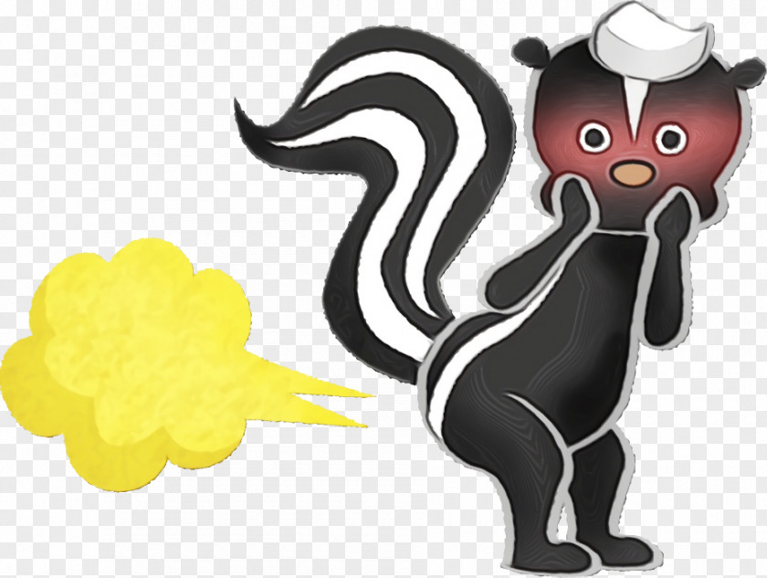 Cartoon Black Cat Skunk Squirrel Tail PNG