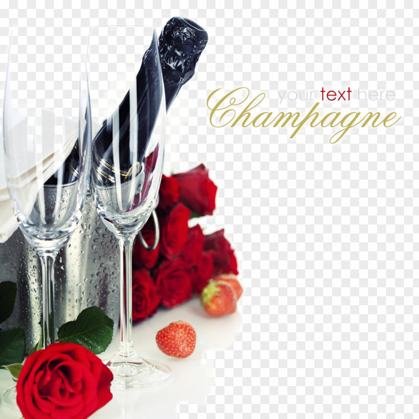 CRC And Champagne Goblet Wedding Anniversary Greeting Card Husband PNG