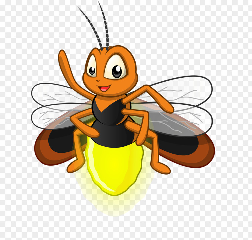 Cute Little Bee Cartoon Firefly Royalty-free Illustration PNG