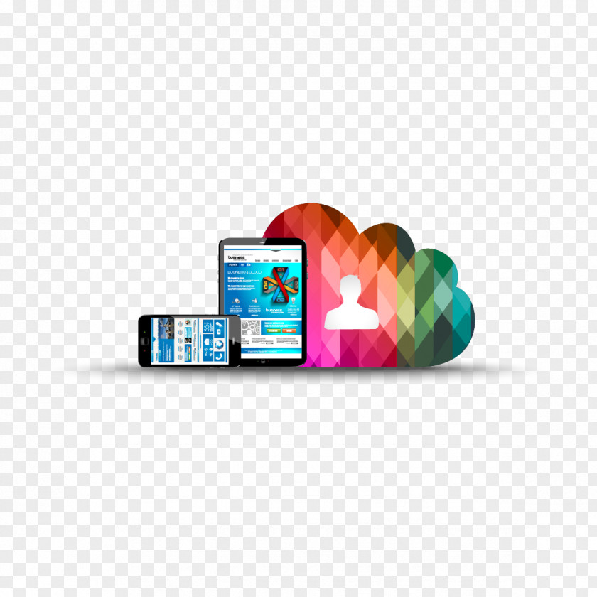 Vector Mobile Phones And Cloud Web Banner Design Advertising Illustration PNG