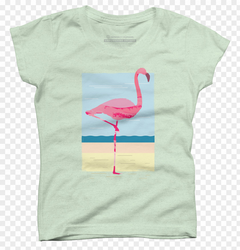 Flamingo Illustration T-shirt Design By Humans Clothing Pocket PNG