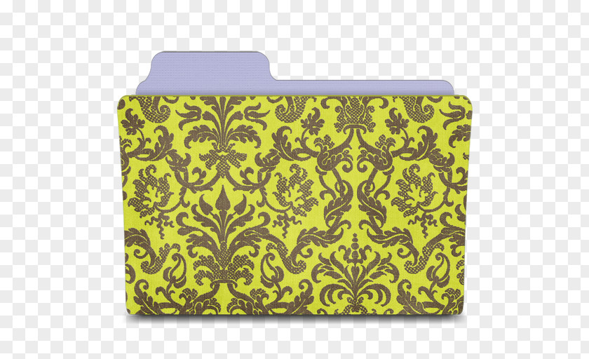 Folder Damask Chartreuse Rectangle Yellow Visual Arts Pattern PNG