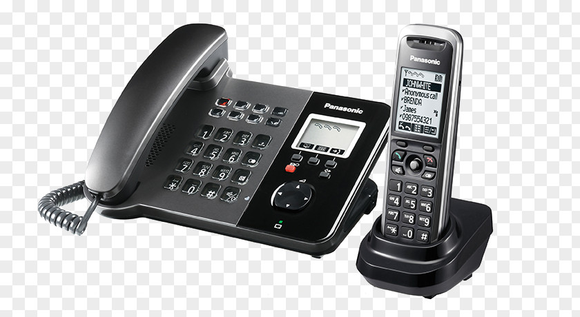 Panasonic Phone KX-TGP550 Cordless Telephone VoIP Digital Enhanced Telecommunications PNG