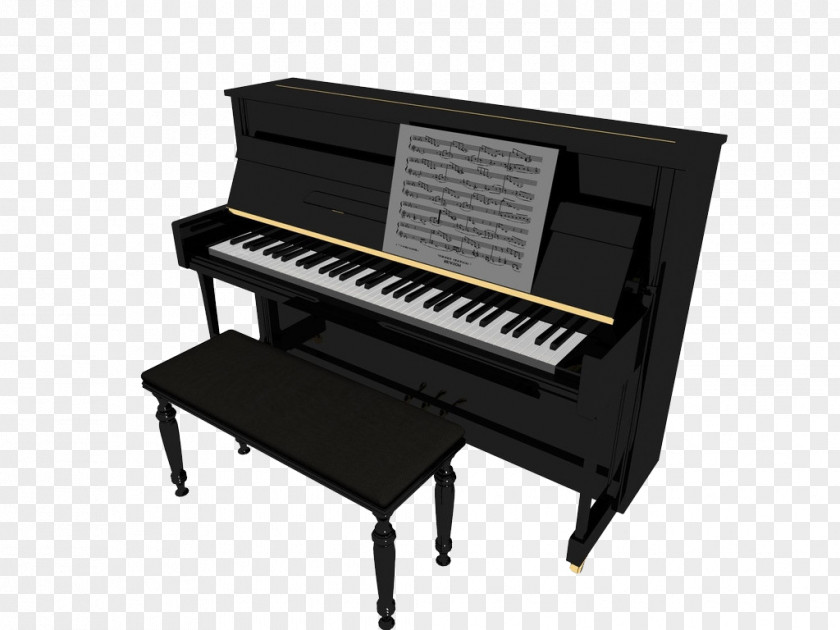 Black High Piano Digital Electric 3D Modeling Computer Graphics PNG