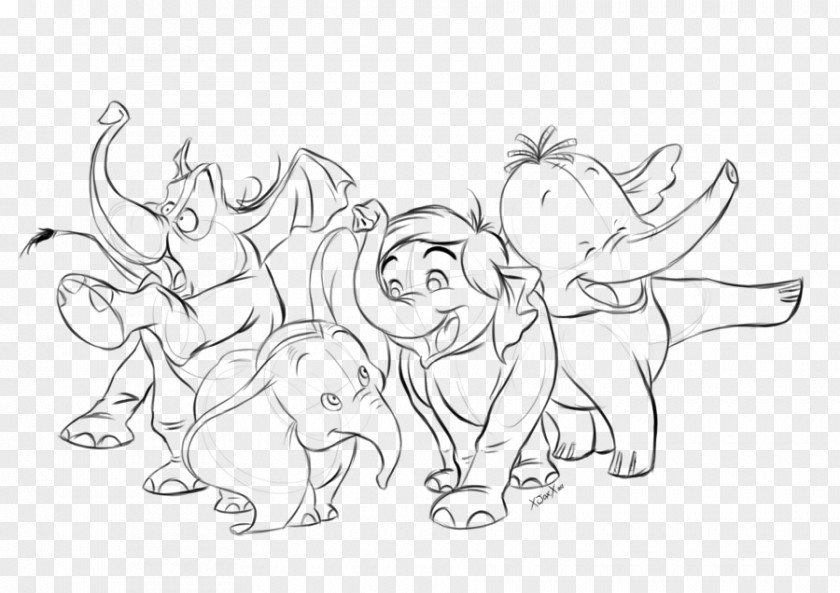 Elephant Rabbit Winnie The Pooh Jungle Book Drawing Lumpy Heffalump PNG