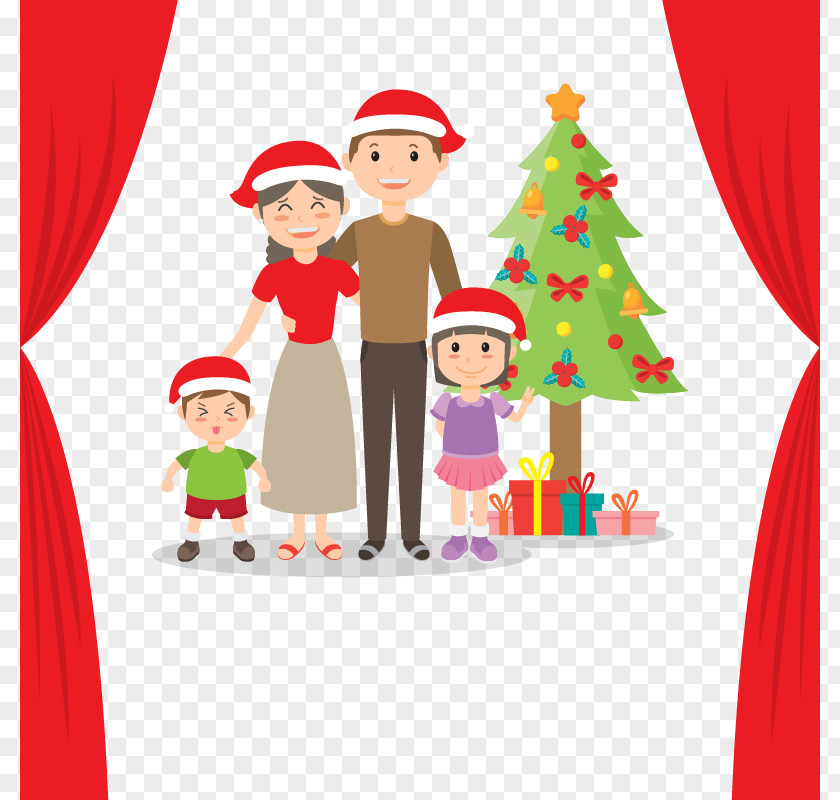 Family Christmas Ornament Santa Claus Tree PNG