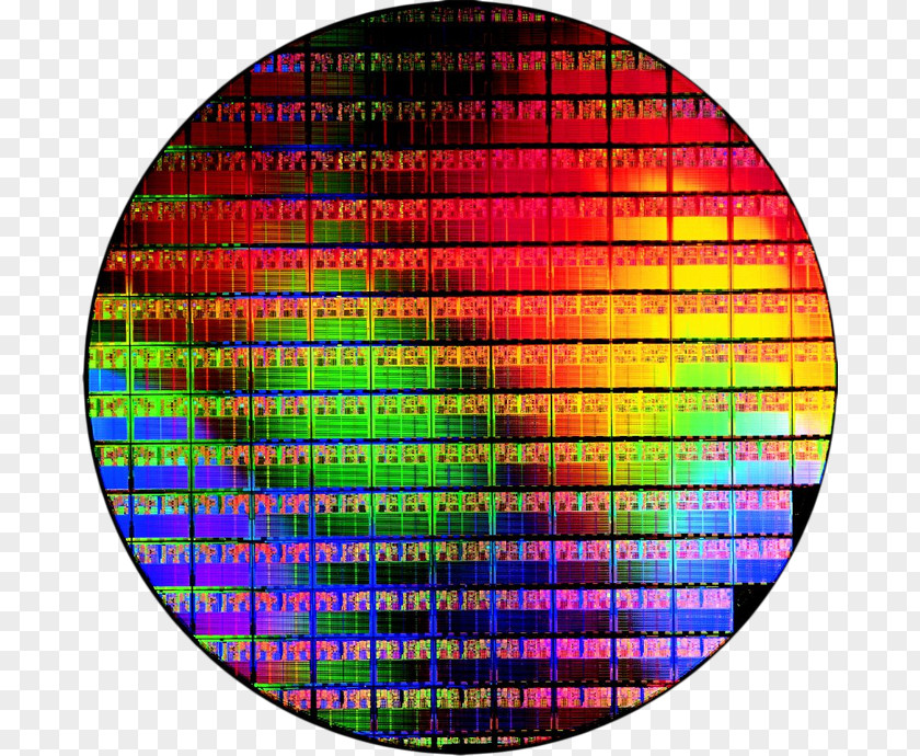 Wafer Integrated Circuits & Chips Semiconductor Silicon Flash Memory PNG