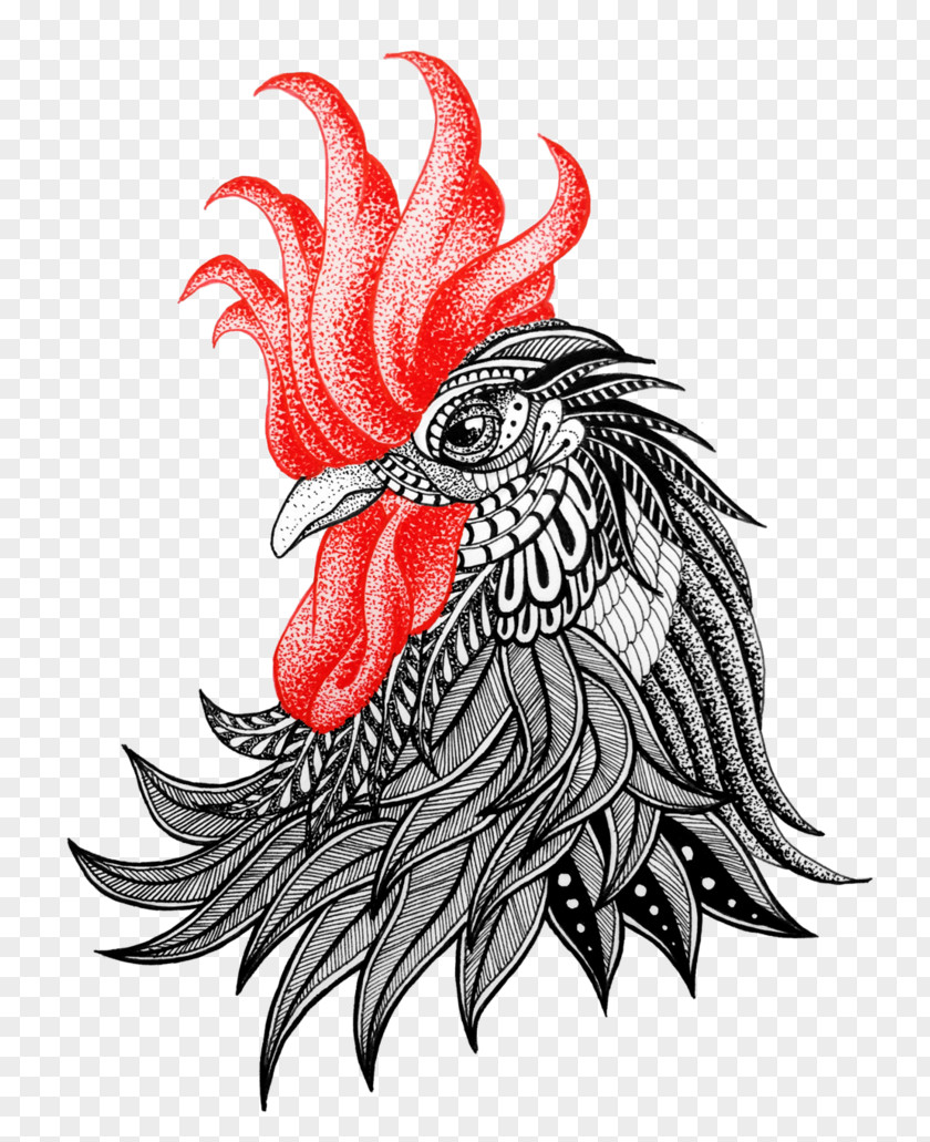 Dragon Rooster Drawing Abziehtattoo PNG