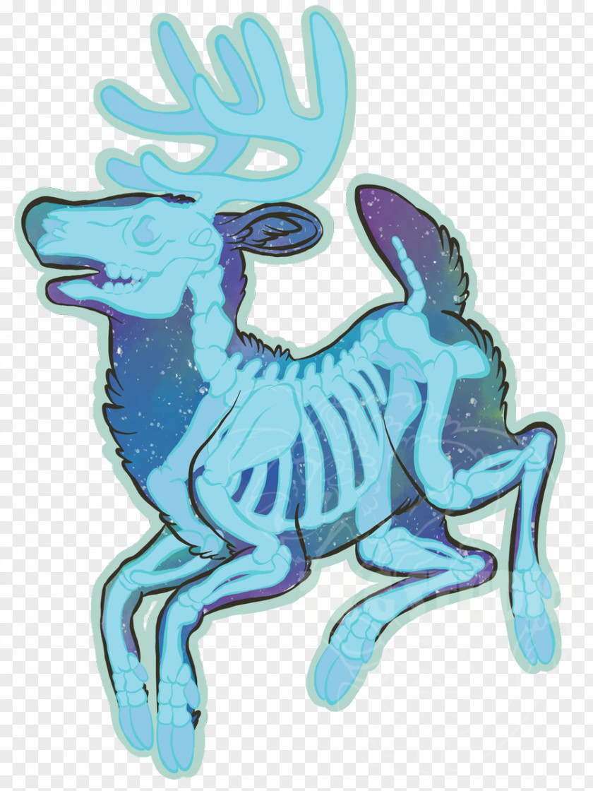 Hyena Turquoise Cobalt Blue Reindeer PNG