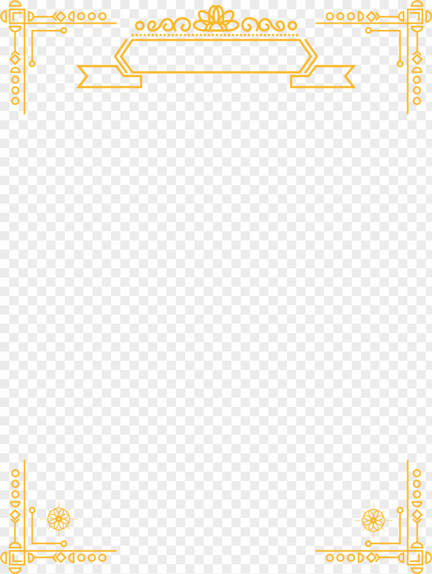 Vector Painted Gold Frame Yellow Floor Area Pattern PNG