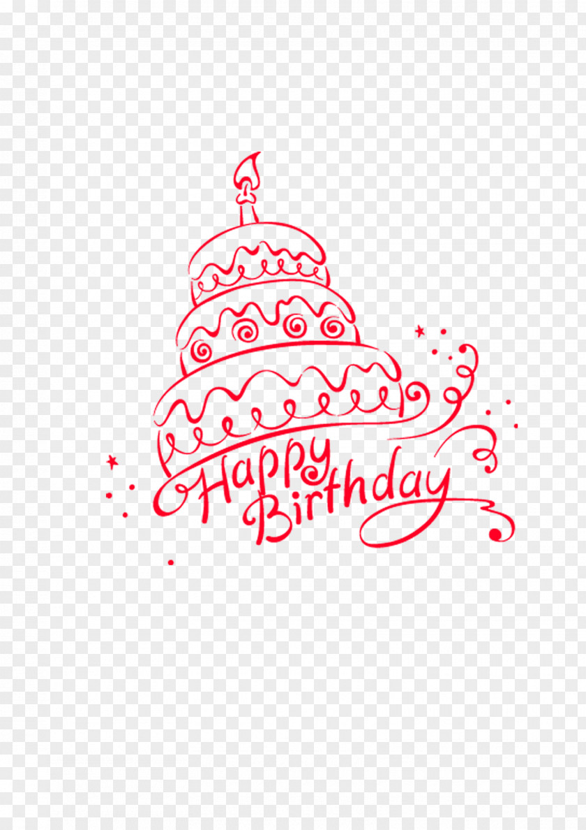 Line Cake Birthday Happy To You Greeting Card PNG