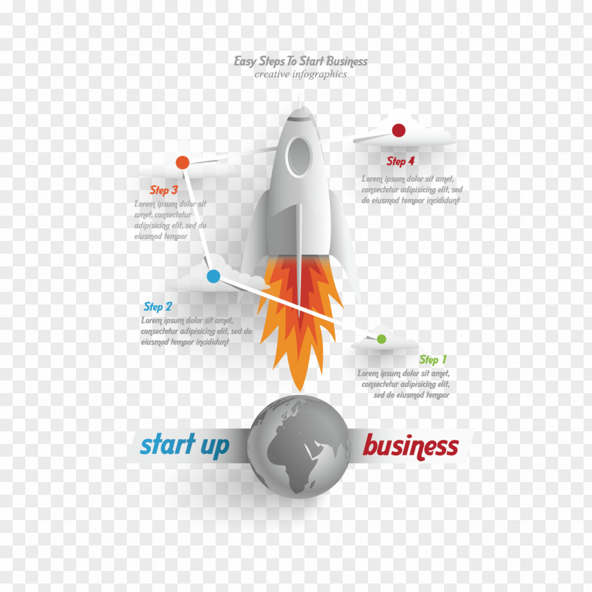 Vector Rocket Information Map Illustration PNG