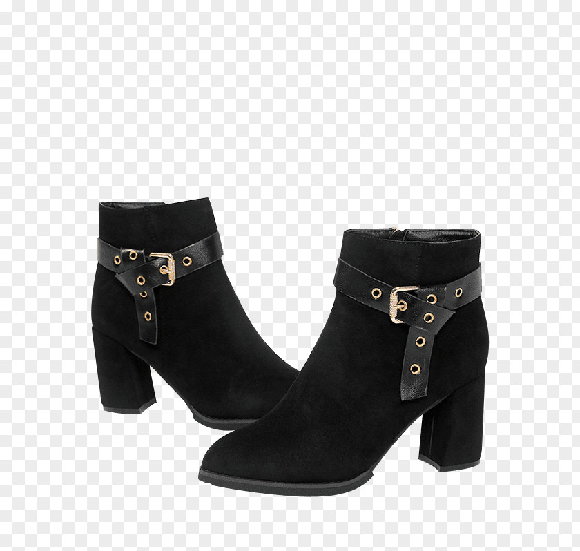 Black Zipper Dress Boot Botina High-heeled Shoe Absatz PNG