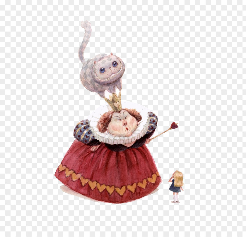 Alice In Wonderland Hand-painted White Rabbit Cheshire Cat The Dormouse Illustration PNG