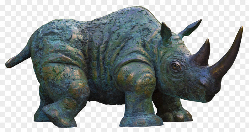 Elephant Javan Rhinoceros Triceratops Sculpture PNG