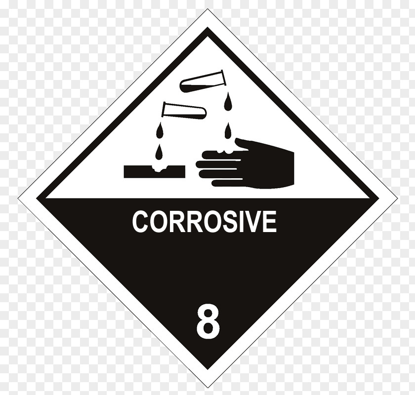 HAZMAT Class 8 Corrosive Substances Dangerous Goods Hazard Symbol Hazchem PNG