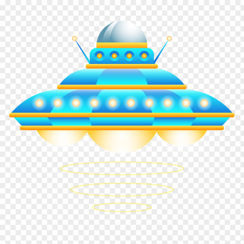 Blue Yellow Cartoon Vector Spaceship Unidentified Flying Object Spacecraft Clip Art PNG