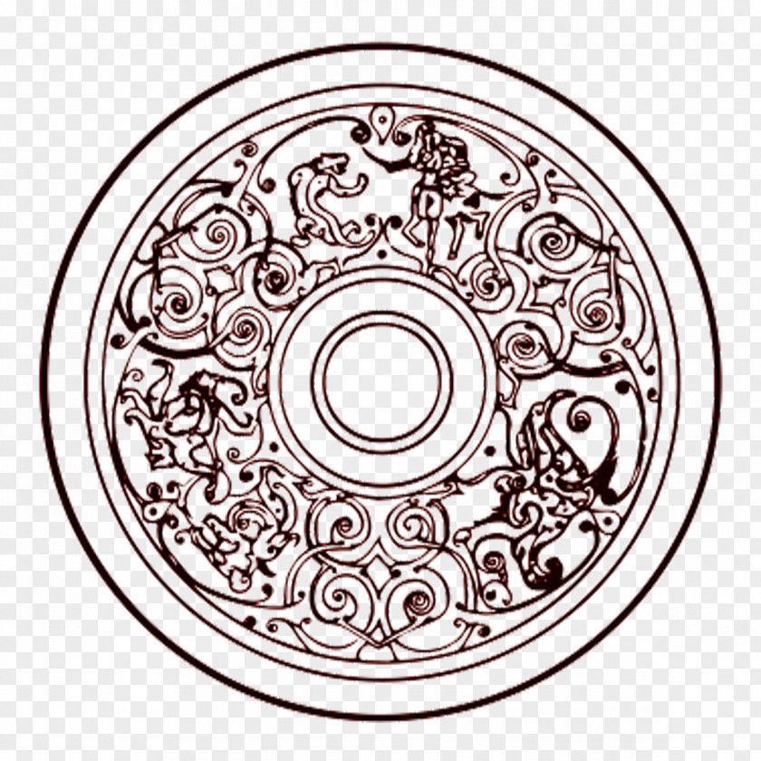 Crimson Antique Circle Icon PNG