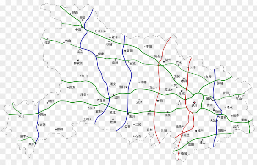 Map Of Hubei Line Point Land Lot Angle PNG