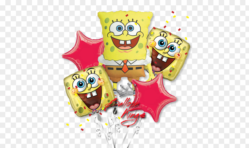 Balloon Party Gold Birthday FoilGold Number Patrick Star Sandy Cheeks Plankton And Karen Squidward Tentacles PNG