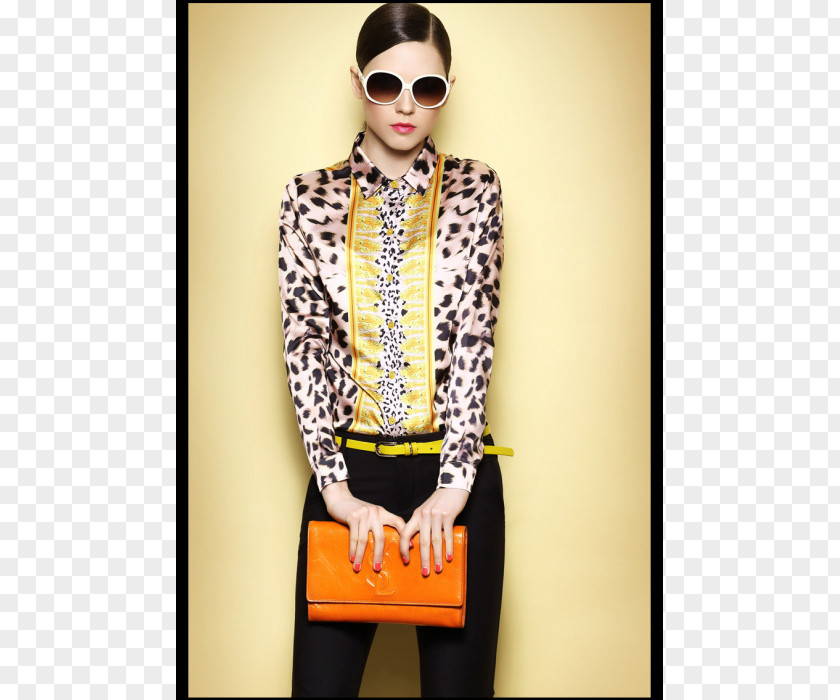 Blouse Animal Print Fashion Leopard Collar PNG