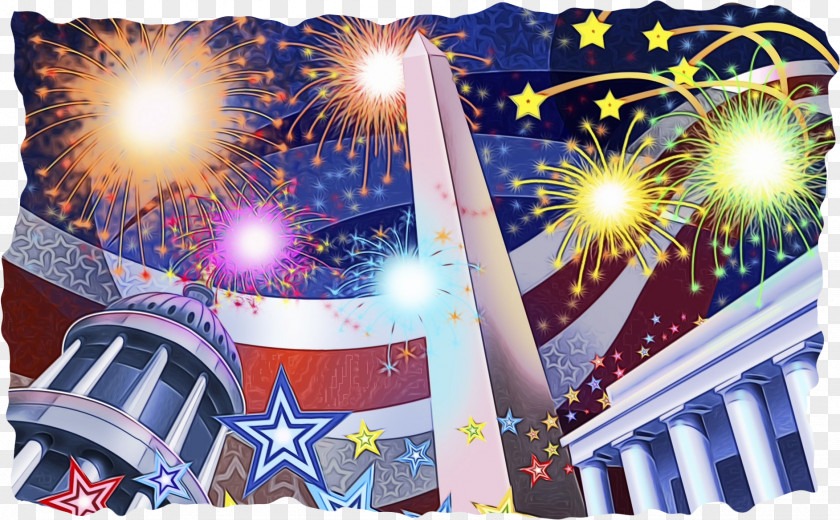 Mural New Years Day Happy Year Fireworks PNG
