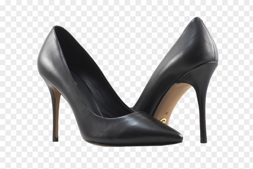 Tayo. Black Leather Shoe Stiletto Heel Lico PNG