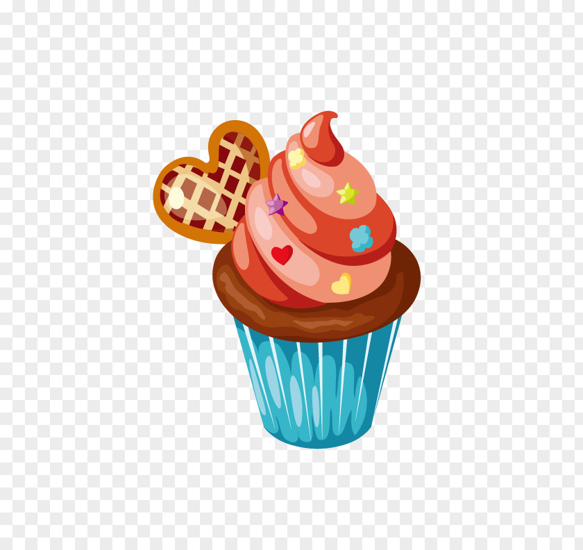 Heart Chocolate Ice Cream Cupcake Muffin Tart Clip Art PNG