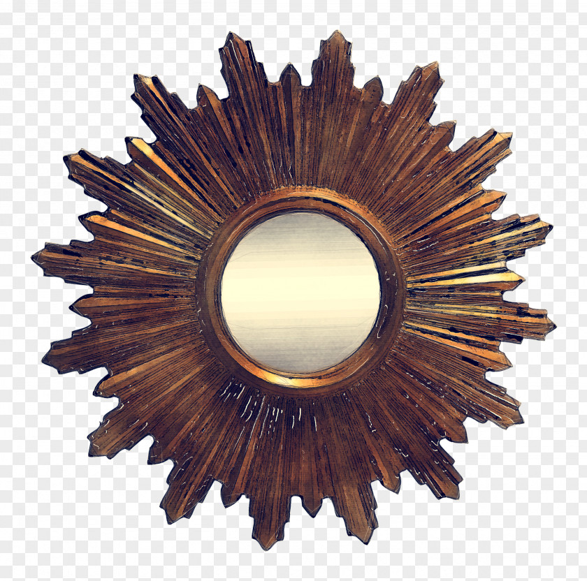 Wood Brown Mirror Circle PNG