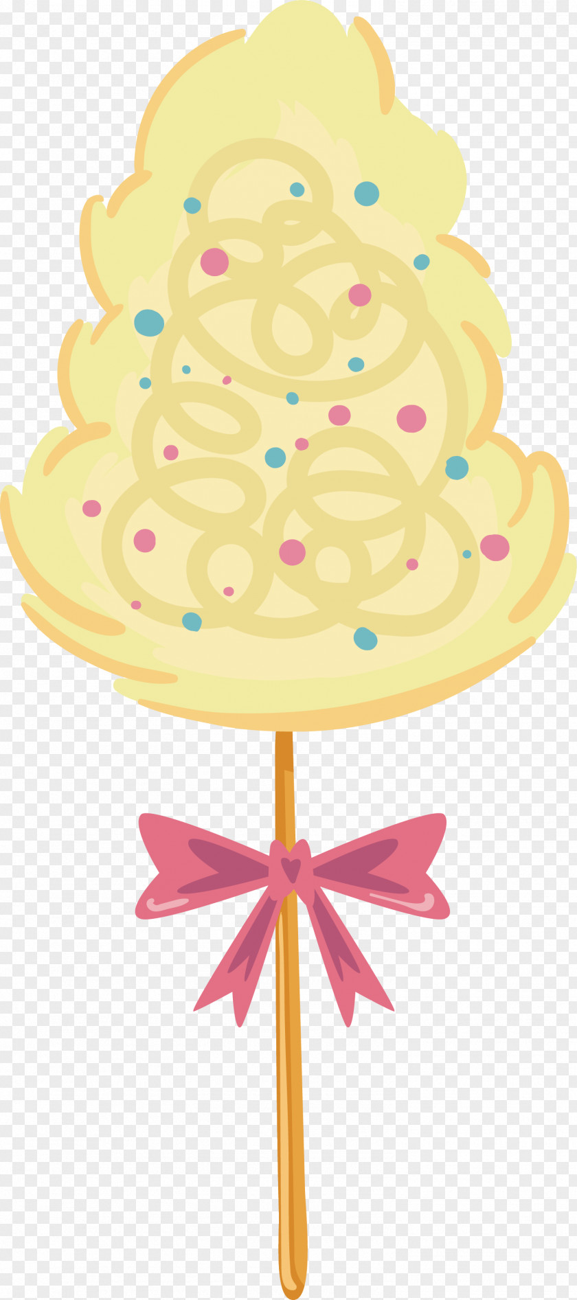 Yellow Lovely Cotton Candy Icing Sugar PNG