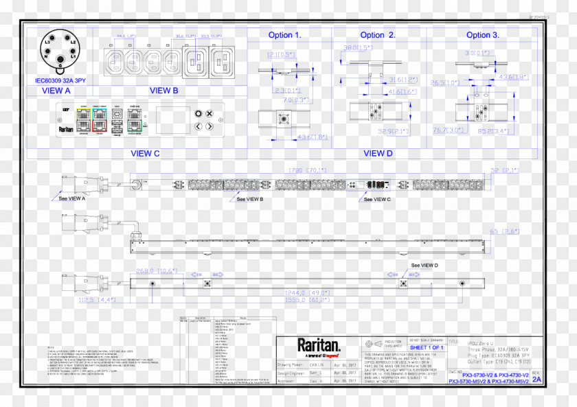 Serial Number Power Distribution Unit 19-inch Rack Datasheet Screenshot Electrical Drawing PNG