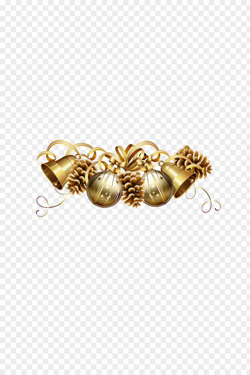 Golden Bells Christmas Ornament New Years Day PNG