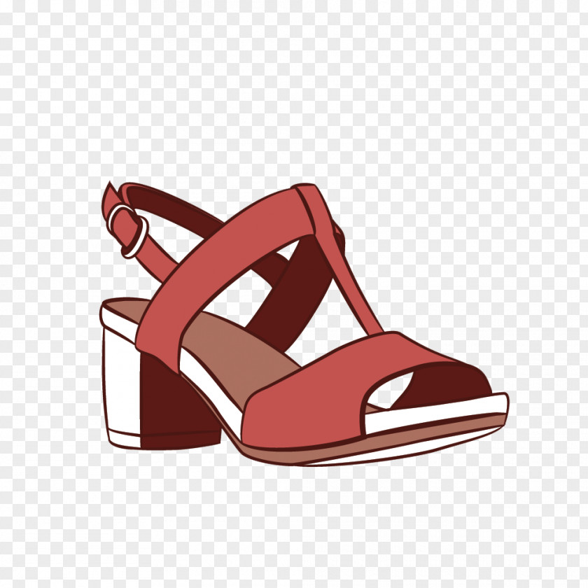 Vector Crude Low-heeled Sandals T Word Creative Shoe High-heeled Footwear Sneakers Sandal PNG