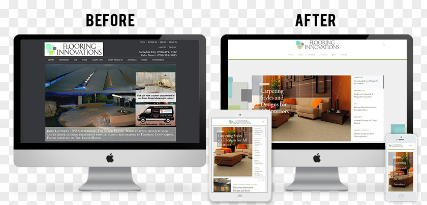 Before And After Responsive Web Design Imagine It! Media Digital Marketing PNG