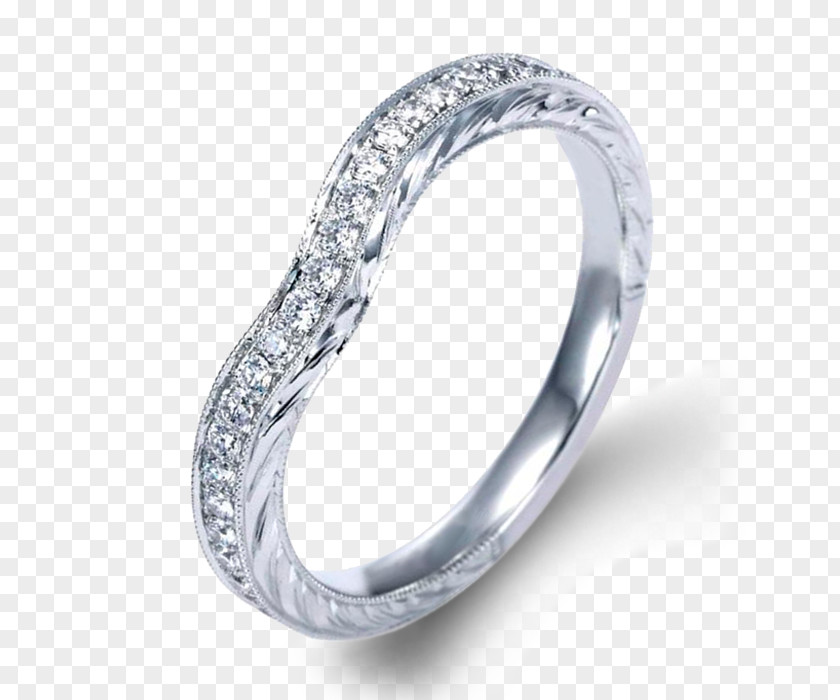 Curve Ring Wedding Silver Body Jewellery Diamond PNG