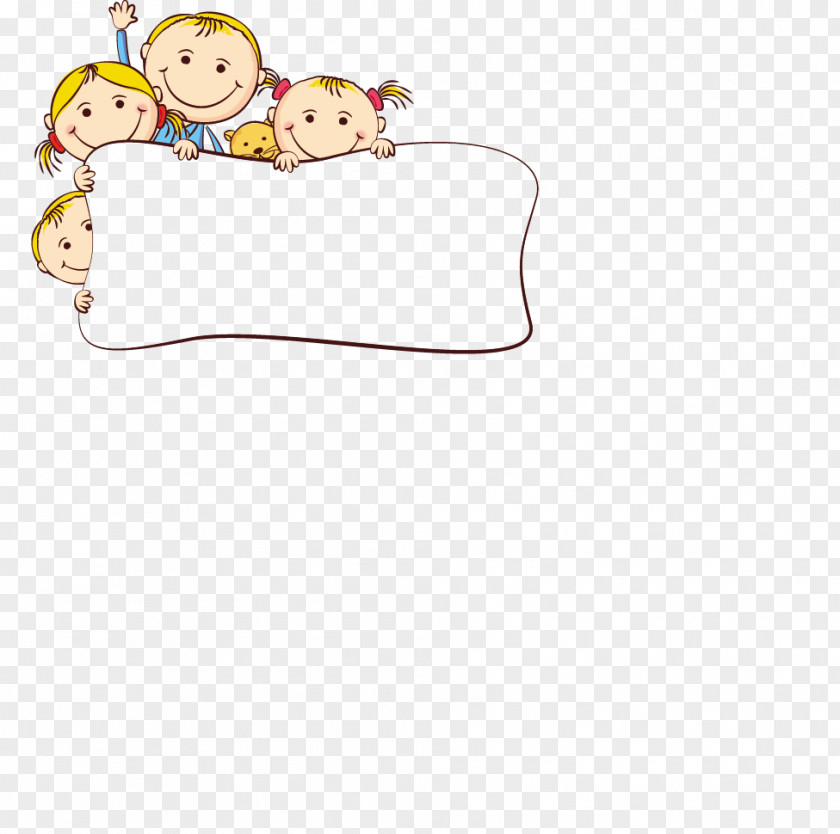Cute Cartoon Characters Border Background Child Drawing Picture Frame School Clip Art PNG