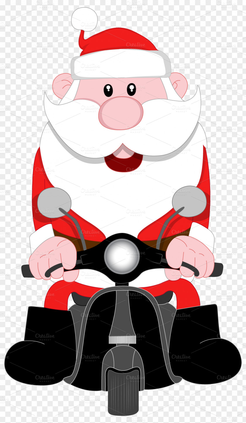 Santa Claus Motorcycle Clip Art PNG