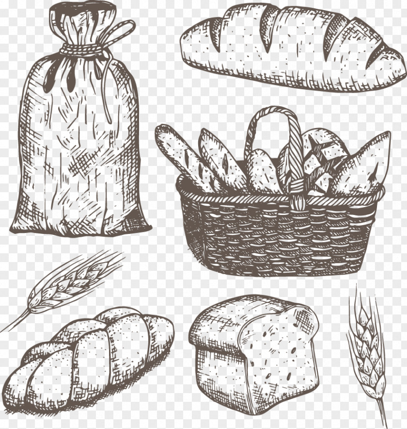 Vector Painted Bread Bakery Drawing U5e7fu544au521bu4f5c PNG