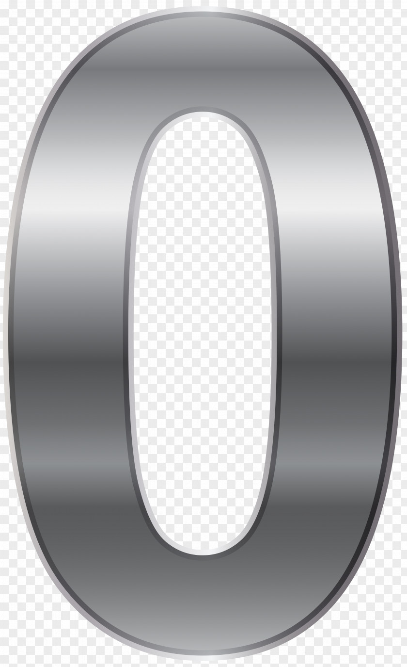 Silver 0 Number Clip Art PNG