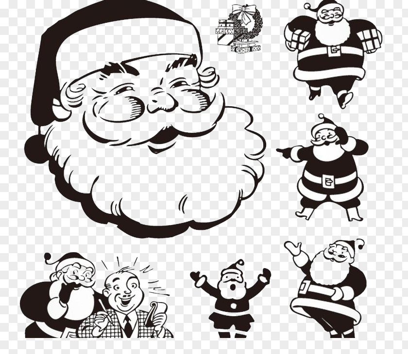 Bearded Santa Claus T-shirt Christmas Clip Art PNG