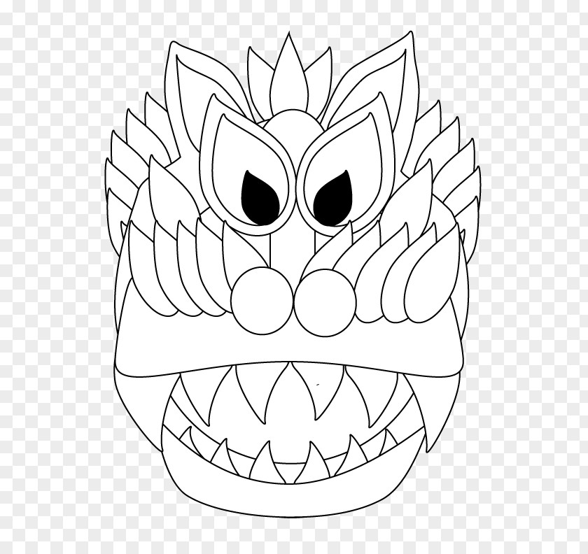 Chinese New Year Paper Lantern Coloring Book Line Art PNG