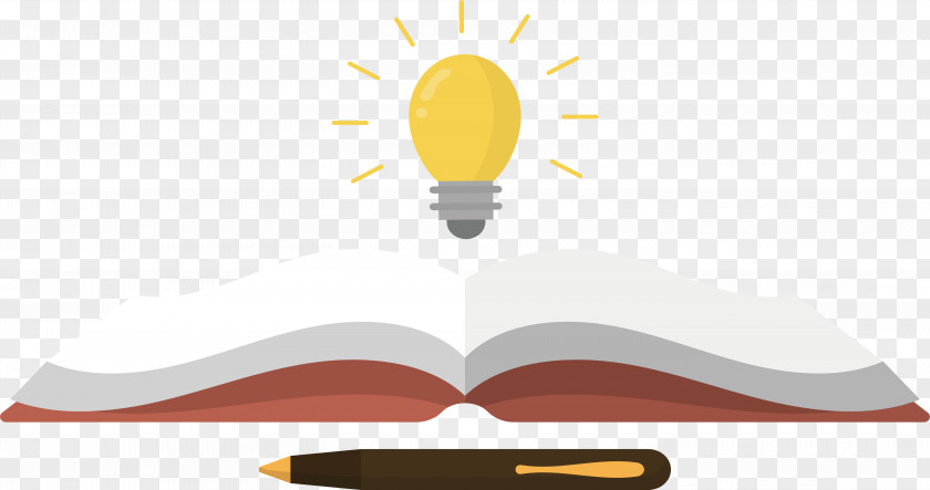 A Light Bulb In Book Brand Logo Text Illustration PNG
