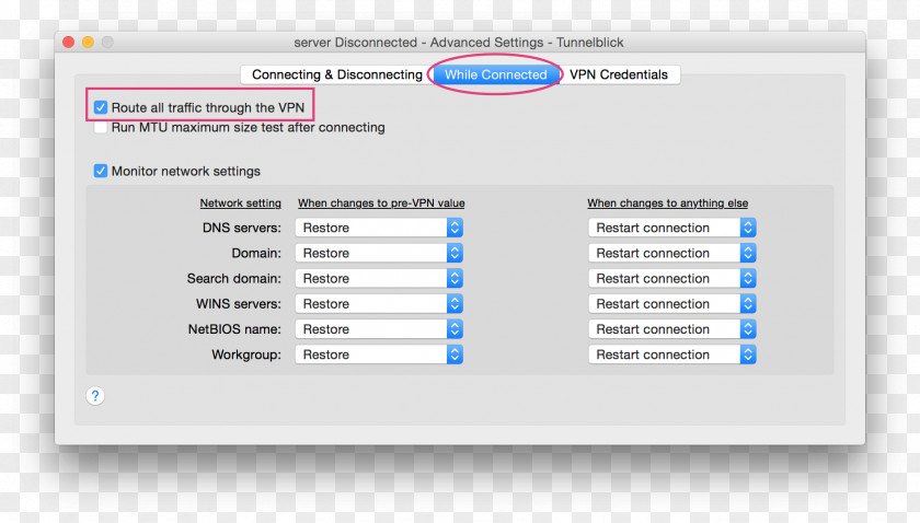 Connected OpenVPN Computer Network Configuration Tunnelblick PNG