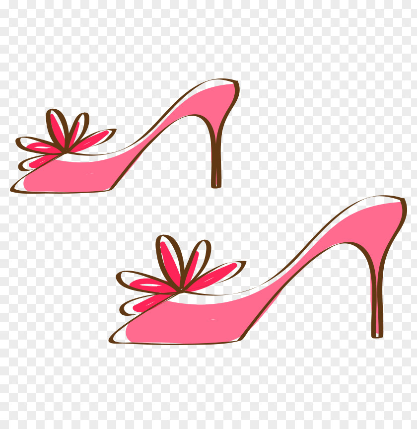 Vector Painted Coloring Heels High-heeled Footwear Shoe Designer Icon PNG