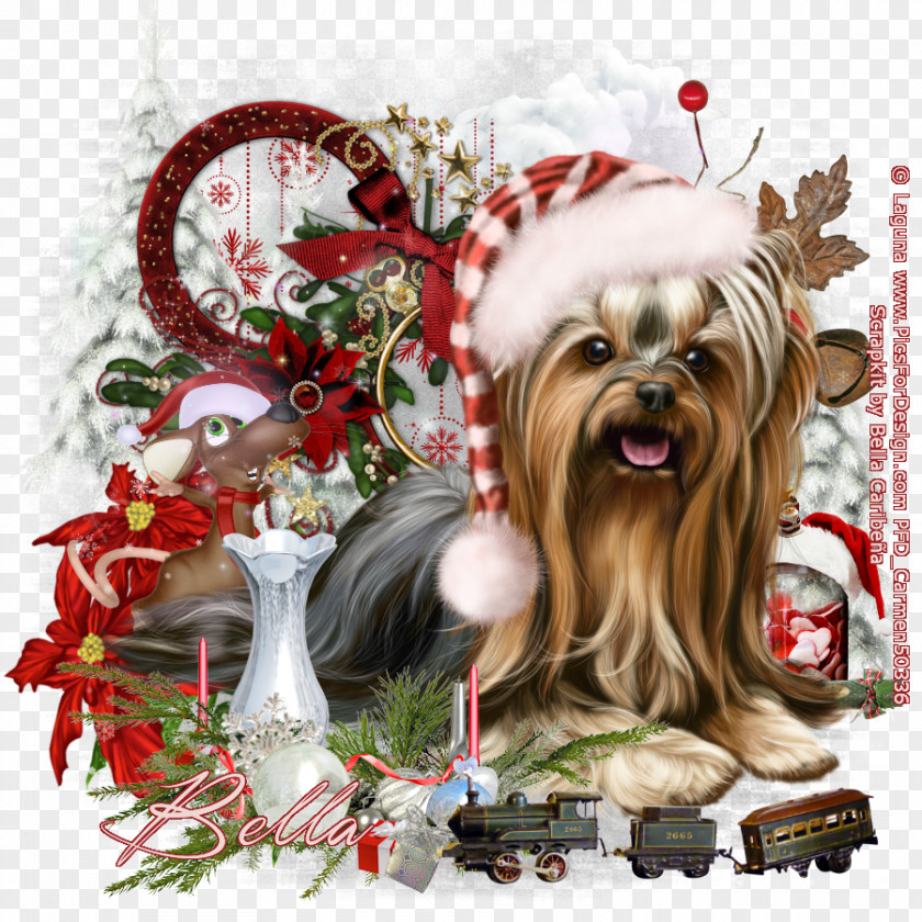 Yorkie Yorkshire Terrier Dog Breed Christmas Ornament Companion Toy PNG