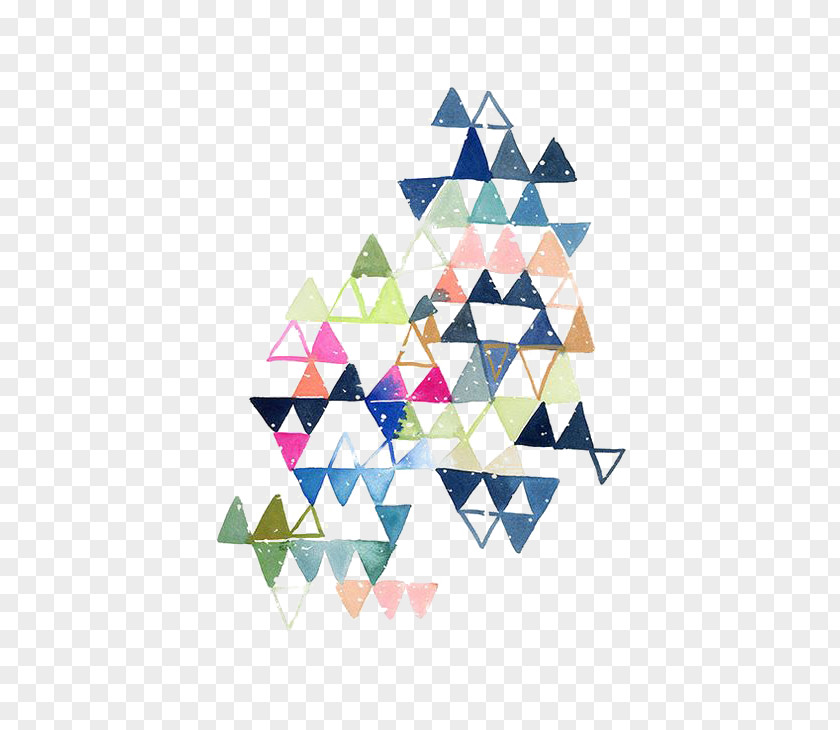 Cartoon Triangle Watercolor Painting Drawing Art Illustration PNG