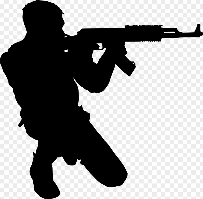 Soldier Silhouette Firearm PNG