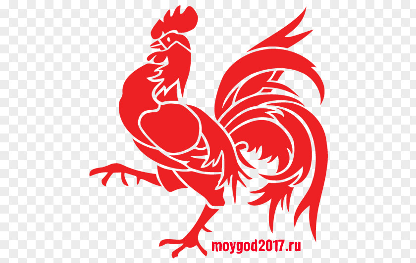 Chinese Paper Cut Rooster Zodiac Clip Art PNG