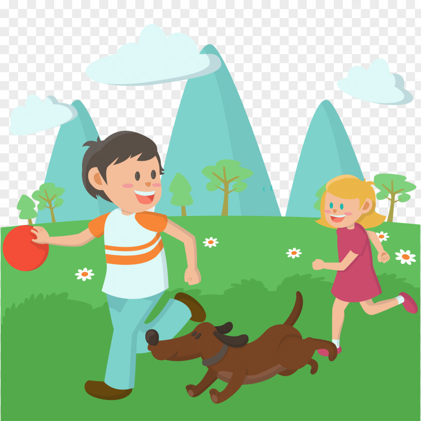 Child Illustration Dog Image PNG